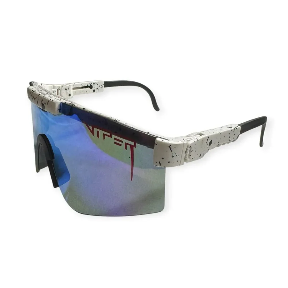 Pit Viper White Intimidator Sunglasses 2000 White Black Dots Retro Sports Shades